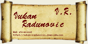 Vukan Radunović vizit kartica